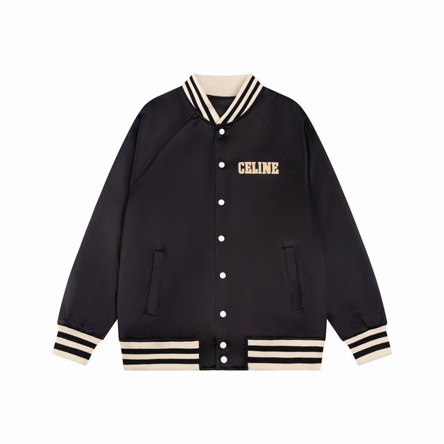 Celine 24秋冬新款印花 Teddy棒球服外套羊 后背印花 上身超好看 高品质 Size: Xs S M L