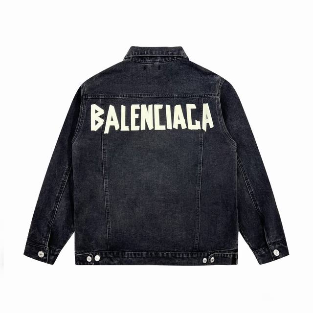 275# 高品质 Balenciaga巴黎世家 23Ss 后背涂鸦黄色胶带情侣款高品质牛仔外套夹克 牛仔界的顶级天花板！采用重工水洗牛仔面料舒适透气，经过多重工