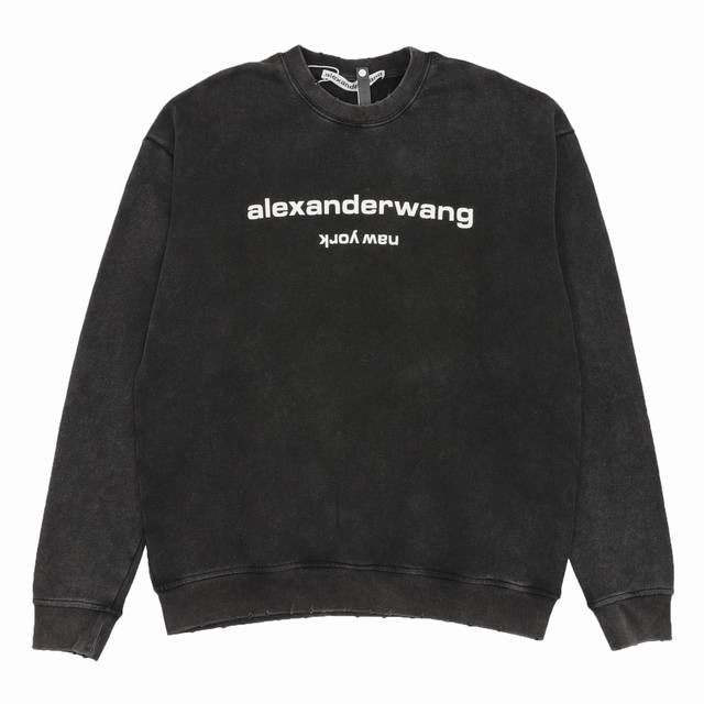 Alexander Wang 大王 渐变水洗字母圆领卫衣 Size：S-L