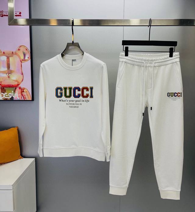 Gucci 古奇 胖子福音 爆款套装来袭 专注官网原版 2024全新爆款卫衣套装 原单狠货倾注顶级设计师的精心之作 就为一个贴合、完美的上身效果 全天然优质罗马