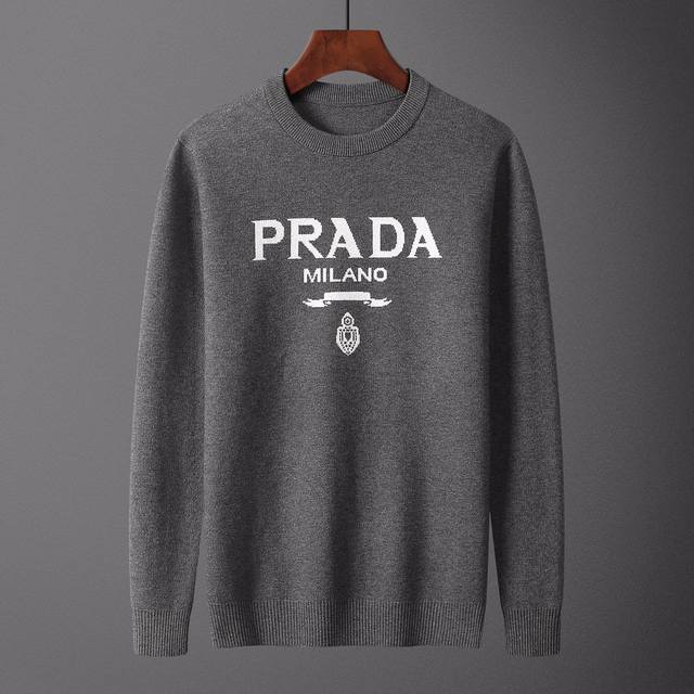 Prada，毛衣 码数:M-Xxxl，面料: 莫代尔.抗起球，颜色:灰色