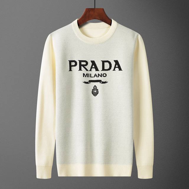 Prada，毛衣 码数:M-Xxxl，面料: 莫代尔.抗起球，颜色:米色