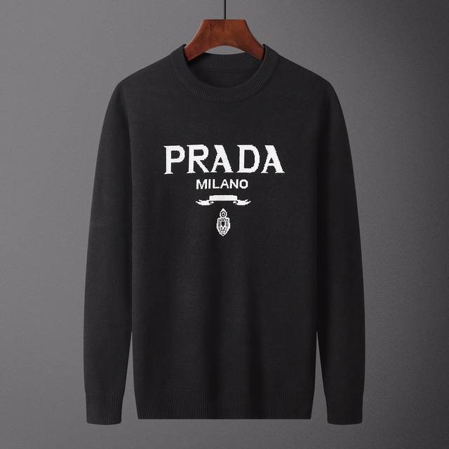 Prada，毛衣 码数:M-Xxxl，面料: 莫代尔.抗起球，颜色:黑色