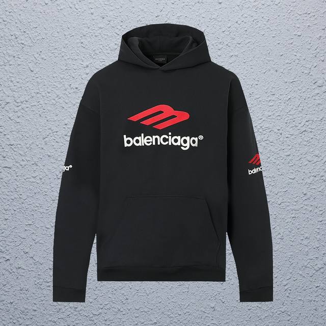 顶级版本 同步官网 款式：巴黎世家balenciaga 3M刺绣logo连帽卫衣 颜色：图片色 尺码：Xs-L 官方版型 注意尺码表 面料：480G毛圈 辅料：