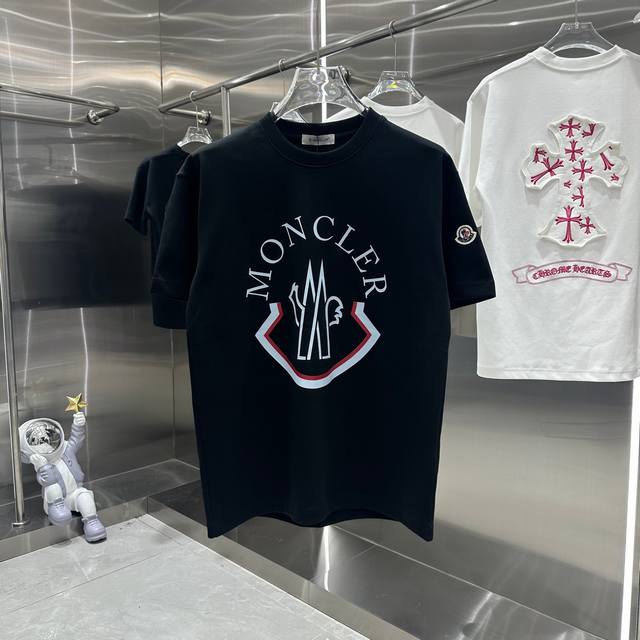 Moncler 蒙口 2024秋冬新款310克短袖t恤 个性印花 男女同款 S M L Xl Xxl 五个码 黑色 白色