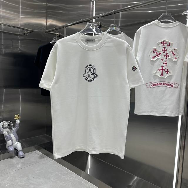 Moncler 蒙口 2024秋冬新款310克短袖t恤 个性印花 男女同款 S M L Xl Xxl 五个码 黑色 白色