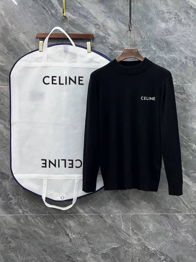 Celine 赛琳 3标齐全 官网同款精美硅胶logo半高领毛衣 精品羊毛混纺毛衫 男女款高端定制臻品系列 隶属品牌高端主线 专利顶级纱线混纺 以创新来阐释常规