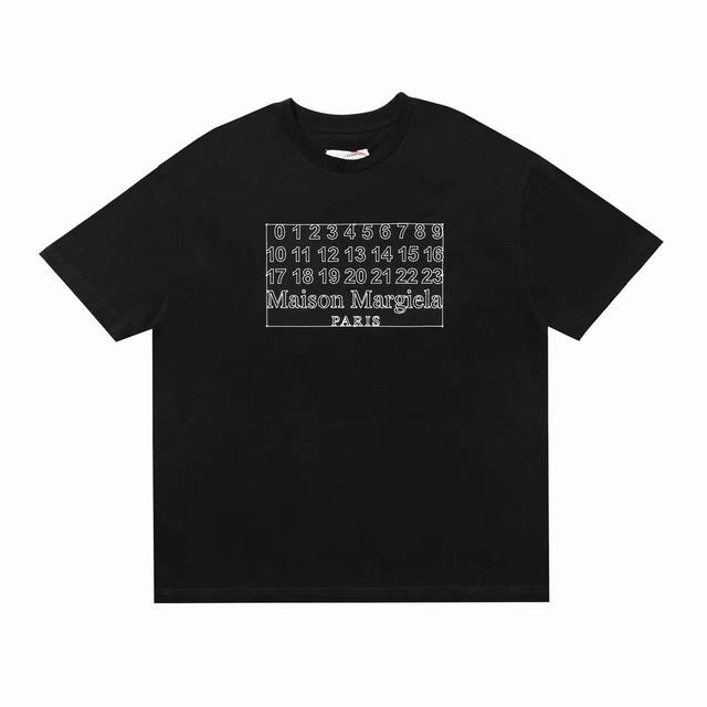 921# Mm6Maison Margiela 小众马吉拉数字日历印花短袖t恤 颜色:黑色 白色 Size:S M L Xl