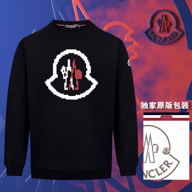 顶级版本 官网品质 配送独家图片原版包装 蒙口 Moncler 现货秒发 2024秋冬新款毛圈卫衣 搭配重工高端数码3D个性logo印花工艺，官网同款订标手臂小