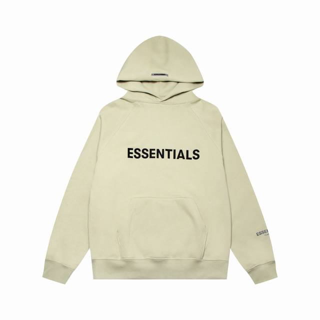 款号059 牛油果色 顶级版本fear Of God Essentials Fog 压胶字母胸前logo连帽款卫衣 全套1:1定制yuan版辅料 包装 Zp采样