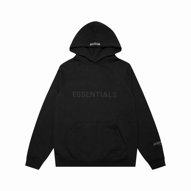 款号059 青黑色 顶级版本fear Of God Essentials Fog 压胶字母胸前logo连帽款卫衣 全套1:1定制yuan版辅料 包装 Zp采样化