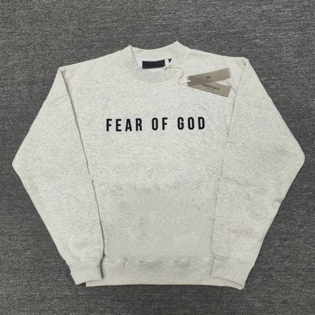 顶级版本fog Crazy Fear Of God Essentials新款字母潮牌加绒男士情侣圆领卫衣 高品面料采用高端400克面料！丝滑柔顺！不变形，不起球