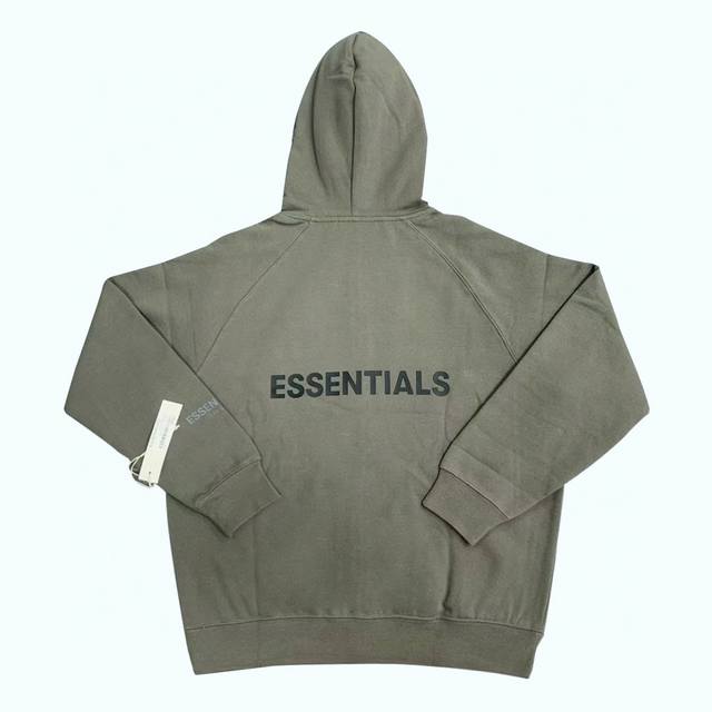 款号022 炭灰色 顶级版本fear Of God Essentials Fog 后背压胶字母拉链连帽款男女同款情侣卫衣 全套1:1定制yuan版辅料 包装 Z