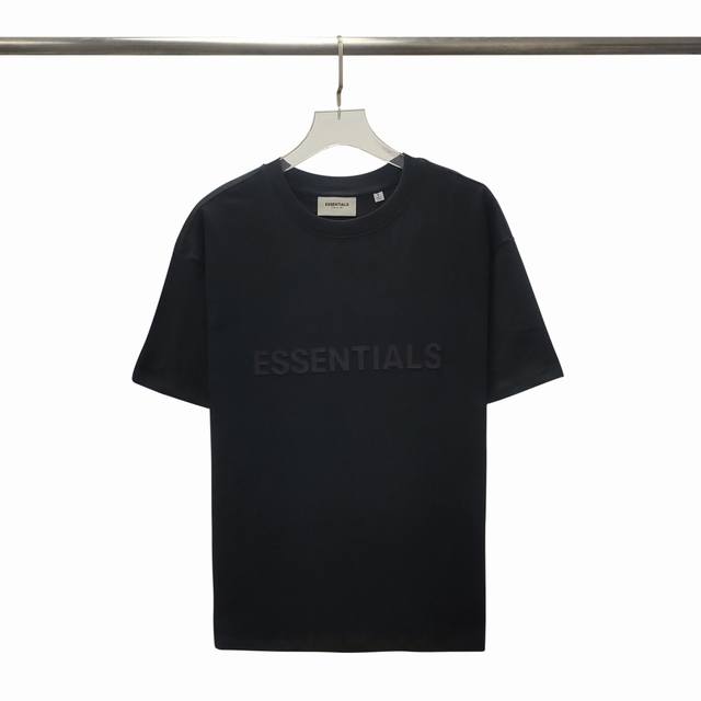 青黑色 顶级版本fear Of God Fog Essentials 复线黑标硅胶男女情侣明星同款宽松纯棉透气短袖t恤 Fog宽松的版型设定 喜欢宽松的 正常选