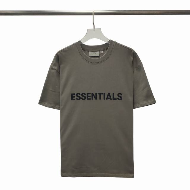 炭灰色 顶级版本fear Of God Fog Essentials 复线黑标硅胶男女情侣明星同款宽松纯棉透气短袖t恤 Fog宽松的版型设定 喜欢宽松的 正常选