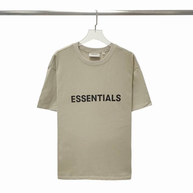 驼色 顶级版本fear Of God Fog Essentials 复线黑标硅胶男女情侣明星同款宽松纯棉透气短袖t恤 Fog宽松的版型设定 喜欢宽松的 正常选择