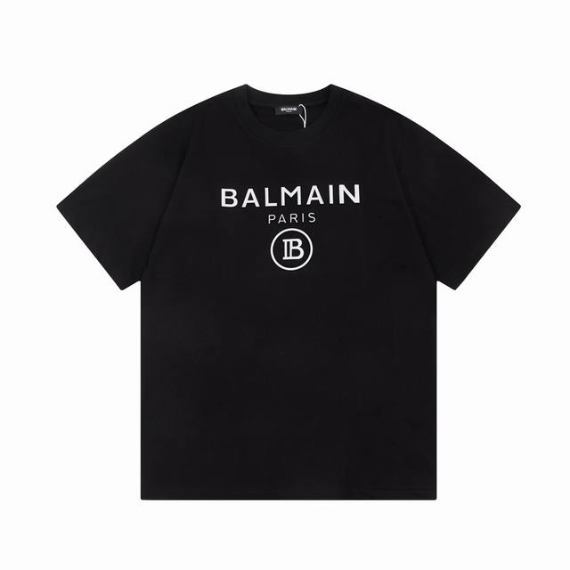 Balmain 巴尔曼 凹凸压花 反3M 反光印花 大logo标识精致升级，灵感源自八十年代复古 原版面料 官方同款 定制240克同缸染面料 手感非常舒服 春夏