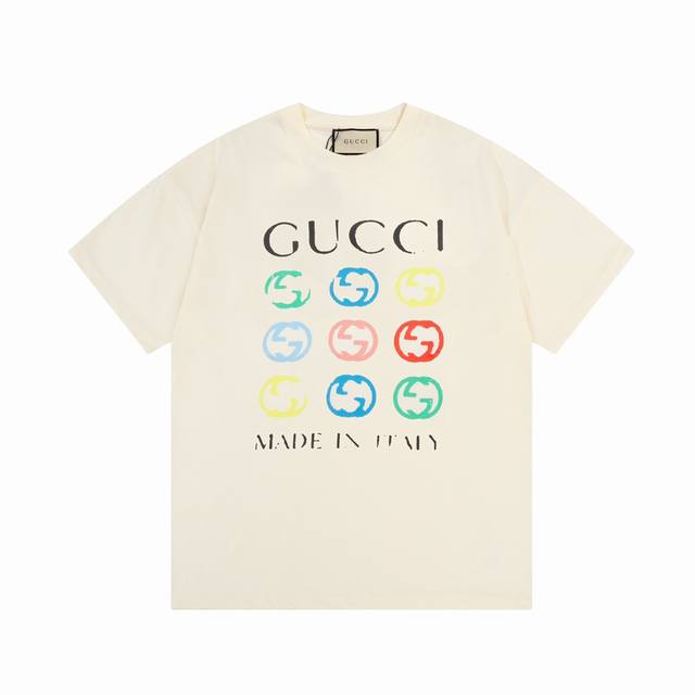 D Gucci 古驰 双g字母 九宫格印花 Logo标识精致升级，灵感源自八十年代复古 原版面料 官方同款 短袖t恤 定制260克同缸染面料 手感非常舒服 春夏 - 点击图像关闭