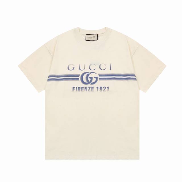 D Gucci 古驰 腰带水转印 双g字母印花 Logo标识精致升级，灵感源自八十年代复古 原版面料 官方同款 短袖t恤 定制260 克同缸染面料 手感非常舒服