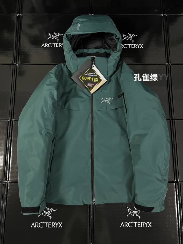 款号r44 顶级版本 帽子可拆卸 Arc'Teryx# 始祖鸟macai Jacket Gore-Tex 连帽羽绒服 防风 防水 保暖 男款滑雪服羽绒服夹克 经