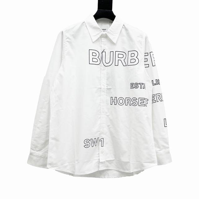 款号y384 Burberry 巴宝莉 22Ss素描字母字母长袖衬衫 原版国内5500购入！对比市场面料，无法做到密度如此之高 ，柔软且硬挺 ，采用韩国衬衫面料