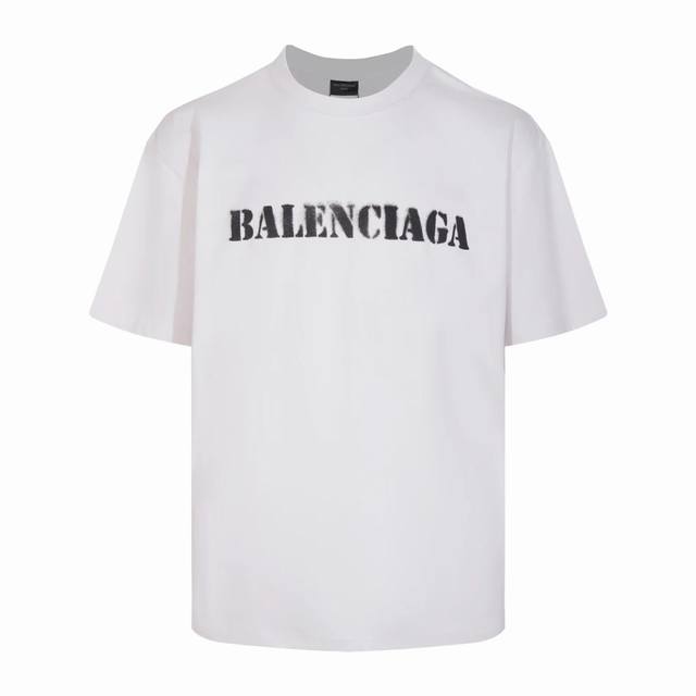 Balenciaga巴黎世家 春夏2024Ss 官网限定前后模糊字母印花短袖t恤 购入原版开模打造，全套定制辅料，细节决定成败。 面料:规格采用实打实240G1