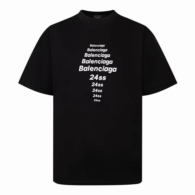 Balenciaga 巴黎经典字母简约款短袖t恤前后幅巴黎字母采用进口环保胶浆印花牢固性好不易脱落 对版定织定染280G面料+对版配套螺纹零色差独家高品质 质感