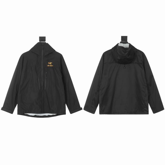 A73 Arc Teryx Alpha Sv Ar 24K Jacket-Men'S始祖鸟第六代阿尔法 Gtx 黑金 户外防水硬壳向导级冲锋衣机能风拉链夹克 -