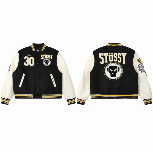 A22 不加棉 Stussy X Metalheadz 斯图西30周年重磅联名款毛巾刺绣棒球服外套 斯图西从去年就已经开始预热的一件棒球夹克，整体的质感是非常到