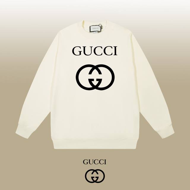 Gucci 古驰 24Ss 经典圆领卫衣 1:1对版定制面料420克大毛圈高克重百分百纯棉 双针车线跨缝工艺 配套同缸1X1紧密高克重螺纹 螺纹有宽度 男女同款