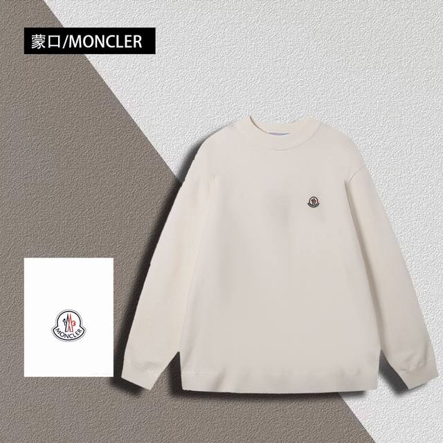 蒙口 Moncler 小标logo 圆领套头毛衣 尺码 S-L