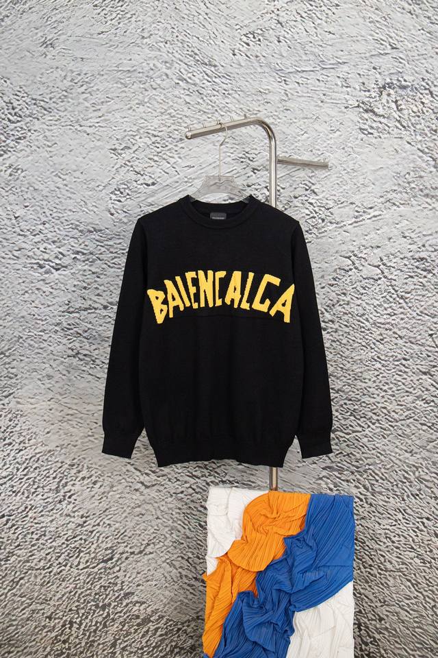 款号：Y938 新款balenciaga巴黎世家 24Ss 前后背提花黄色胶带情侣款 喜欢慵懒风格的闭眼入，很显气色 高版本！克重高！版型好！ Os版型，不挑体