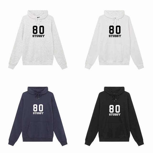 款号hn1062 高品质版本，区别通货 斯图西stussy Fw24 80 Relaxed Hoodie印花卫衣 男女同款 -面料精选390克毛圈面料 手感柔软