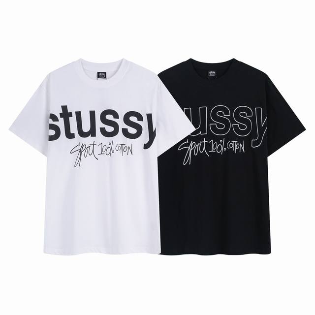 款号hn719 高品质版本，区别通货 Stussy 斯图西 Sport 100% Pigment Dyed Tee印花男女短袖 -面料精选32支230克双纱面料