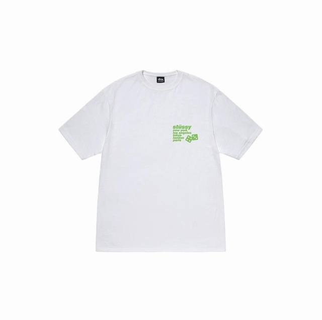 款号hn716 高品质版本，区别通货 Stussy 斯图西 Sihouetee Tee 字母骰子印花男女短袖 -面料精选32支230克双纱面料 手感柔软舒适 吸