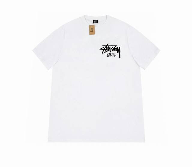 款号hn706 高品质版本，区别通货 Stussy 斯图西 巴黎限定印花男女短袖 -面料精选32支230克双纱面料 手感柔软舒适 吸汗透气. -百搭款 原单品质