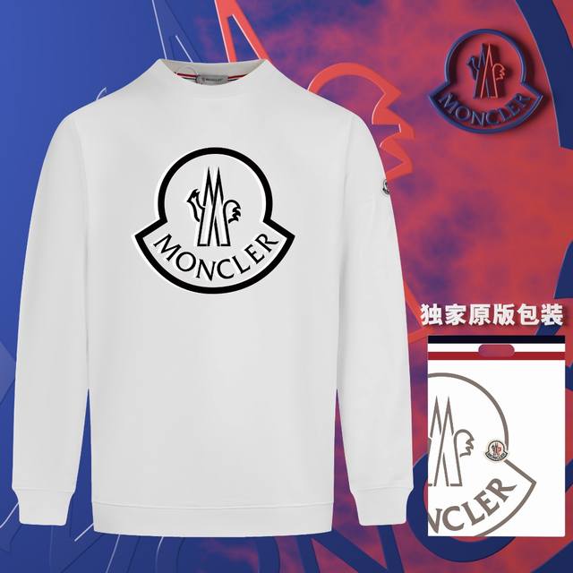 顶级版本 官网品质 配送独家图片原版包装 蒙口 Moncler 现货秒发 2024秋冬新款毛圈卫衣 搭配重工高端数码3D个性logo印花工艺，官网同款订标手臂小