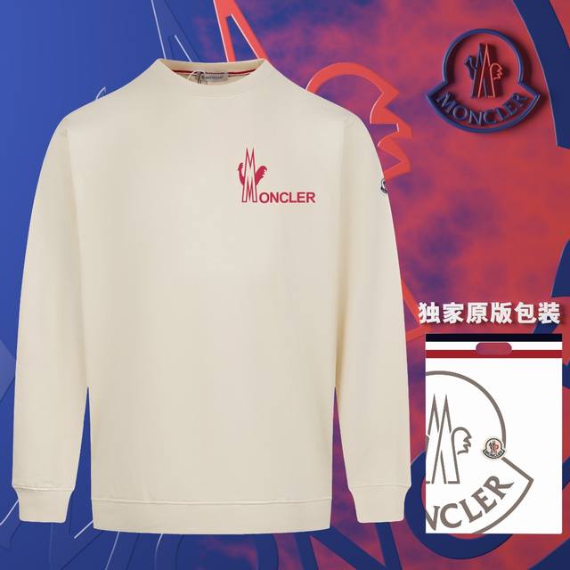 顶级版本 官网品质 配送独家图片原版包装 蒙口 Moncler 现货秒发 2024秋冬新款毛圈卫衣 搭配重工高端数码3D个性logo印花工艺，官网同款订标手臂小