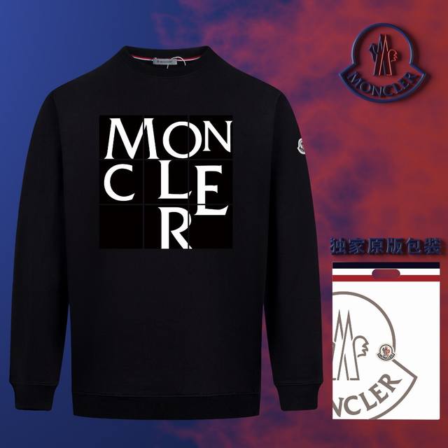 顶级版本 官网品质 配送独家图片原版包装 蒙口 Moncler 现货秒发 2024秋冬新款毛圈卫衣 搭配重工高端数码3D个性logo印花工艺，官网同款订标手臂小