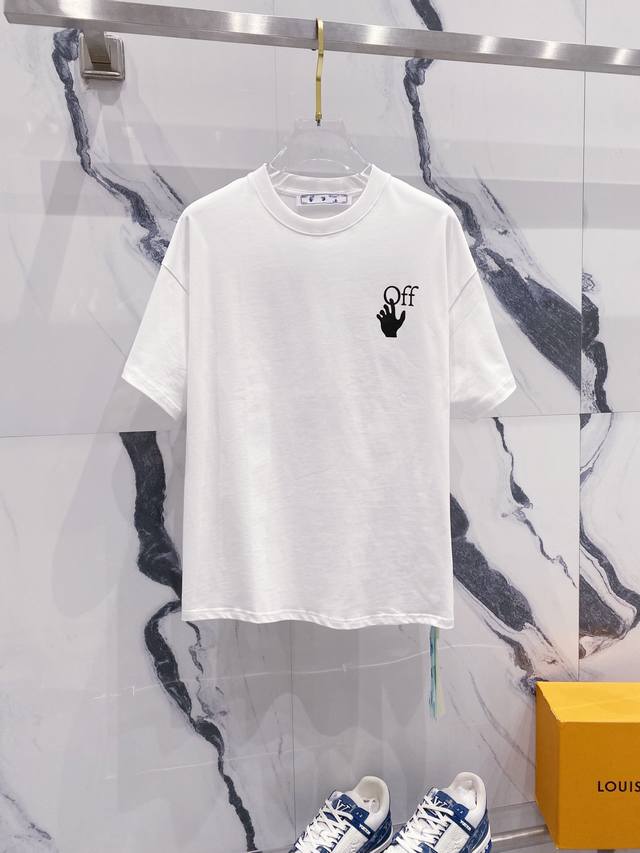 Off-White 260克圆领短袖t恤 大幅箭头off经典标识印花 官方同步 高版本 高品质 时尚个性 百搭潮流 纯原品质 原版面料 吊牌 领标 水洗麦 三标