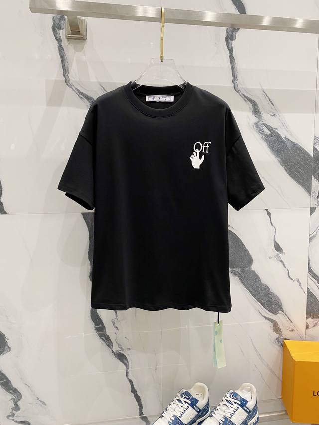 Off-White 260克圆领短袖t恤 大幅箭头off经典标识印花 官方同步 高版本 高品质 时尚个性 百搭潮流 纯原品质 原版面料 吊牌 领标 水洗麦 三标