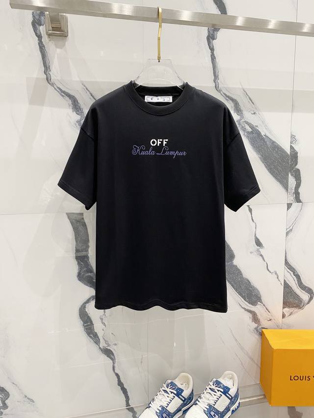 Off-White 260克圆领短袖t恤 前后英文个性字母off标识印花 官方同步 高版本 高品质 时尚个性 百搭潮流 纯原品质 原版面料 吊牌 领标 水洗麦