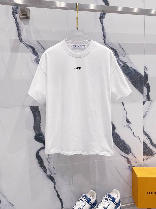 Off-White 260克圆领短袖t恤 创意月球箭头印花字母logo标识 官方同步 高版本 高品质 时尚个性 百搭潮流 纯原品质 原版面料 吊牌 领标 水洗麦