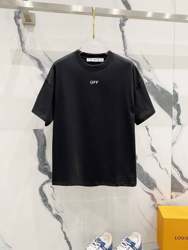 Off-White 260克圆领短袖t恤 创意月球箭头印花字母logo标识 官方同步 高版本 高品质 时尚个性 百搭潮流 纯原品质 原版面料 吊牌 领标 水洗麦