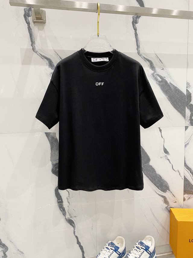 Off-White 260克圆领短袖t恤 大幅箭头喷墨印花logo标志 官方同步 高版本 高品质 时尚个性 百搭潮流 纯原品质 原版面料 吊牌 领标 水洗麦 三