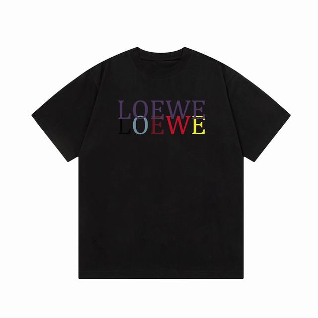 D 隔天到 Loewe 罗意威 九宫格字母直喷印花 Logo标识精致升级，灵感源自八十年代复古 原版面料 官方同款 短袖t恤 定制300克同缸染面料 手感非常舒