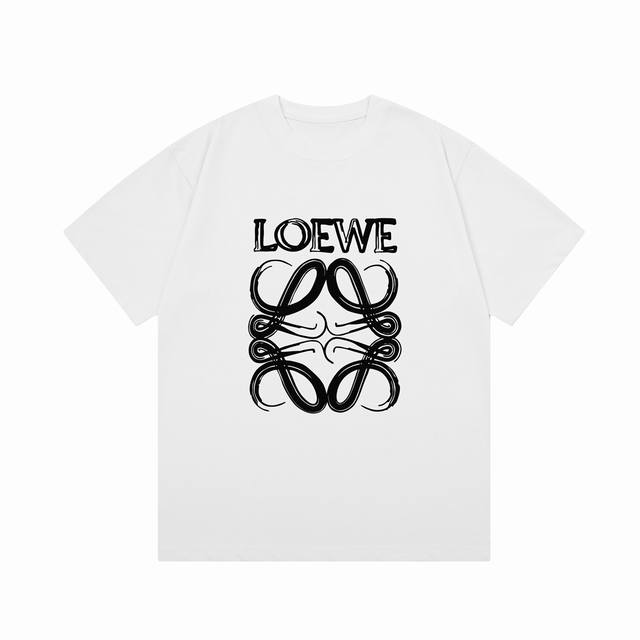 D 隔天到 Loewe 罗意威 扭曲字母直喷印花 Logo标识精致升级，灵感源自八十年代复古 原版面料 官方同款 短袖t恤 定制300克同缸染面料 手感非常舒服