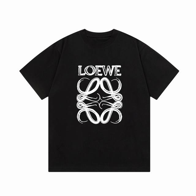 D 隔天到 Loewe 罗意威 涂鸦字母直喷印花 Logo标识精致升级，灵感源自八十年代复古 原版面料 官方同款 短袖t恤 定制300克同缸染面料 手感非常舒服