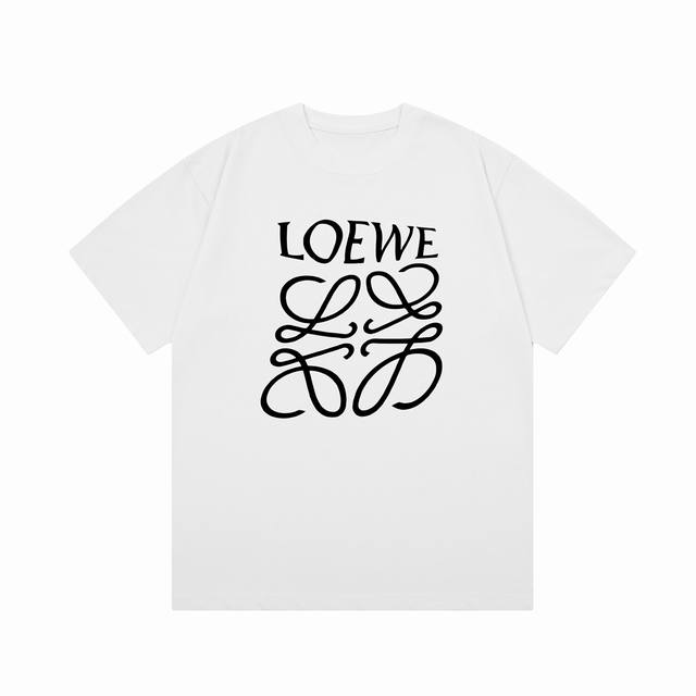 D 隔天到 Loewe 罗意威 扭曲字母直喷印花 Logo标识精致升级，灵感源自八十年代复古 原版面料 官方同款 短袖t恤 定制300克同缸染面料 手感非常舒服