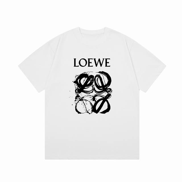 D 隔天到 Loewe 罗意威 涂鸦字母直喷印花 Logo标识精致升级，灵感源自八十年代复古 原版面料 官方同款 短袖t恤 定制300克同缸染面料 手感非常舒服